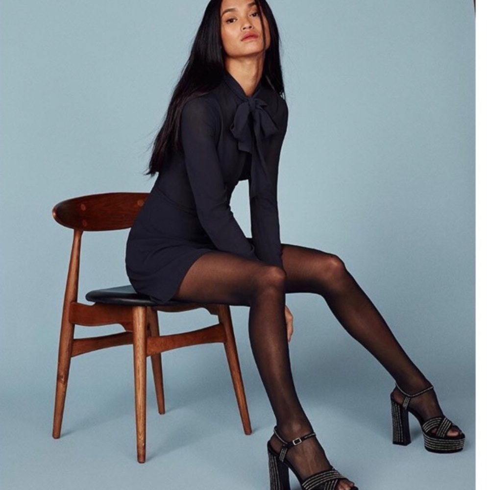 Reformation Serafina Navy Blue Dress